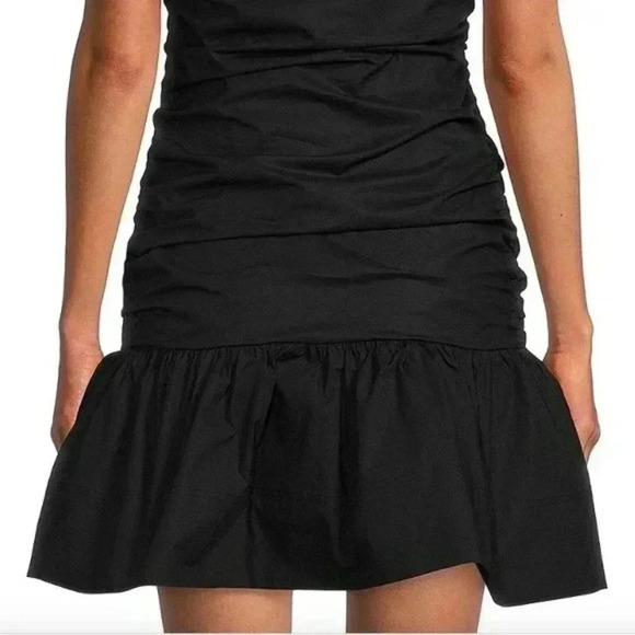 Tanya Taylor Peyton Knot Mini Dress, XS; Retro Ruched 80s Inspired Eras Dress - Picture 6 of 15